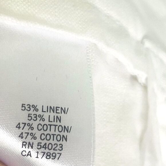 BANANA REPUBLIC Martin Fit White Cuffed Linen and Cotton Shorts Size 2 - Picture 4 of 4